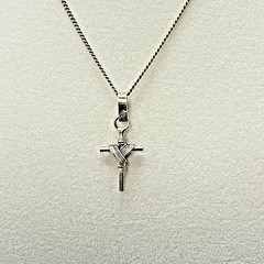 Vintage Mexican 925 Sterling Silver Dual Artisan Crucifix Cross Pendant Necklace