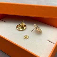Gold Jewelry Set – Tory Burch Circle Pave Necklace and Earrings
