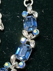 Vintage Signed Lisner Blue Rhinestone Choker Necklace