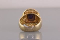Badavic HK Gold Sterling Silver Woven Bezel Purple Charoite Band Ring 925 Sz: 9