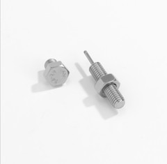Bolt Stud Earrings, Steampunk, Unique – 1 Piece – Silver