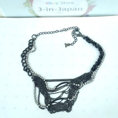 LANVIN COLLECTION Necklace Black and Gray Crystal Rhinestones