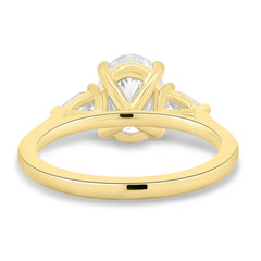 Oval Cut Triloyg Ring 2 CT Oval Moissanite Engagement Ring, Anniversary Gift
