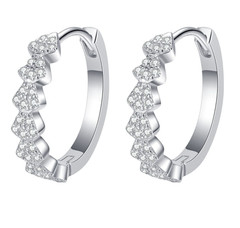 0.44 CT Lab Grown Diamond stud Earing for women 925 Silver 14k White Gold Plated