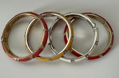Set Of 4 Bangle Bracelets. 6cm Diameter.
