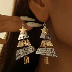 Cute Classic Christmas Tree Dangle Earrings – Zinc Alloy, Perfect Holiday Gift