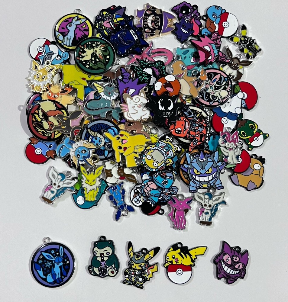 lot 100Pcs cartoon Anime mix Charm earring necklace Pendant DIY Jewelry Making