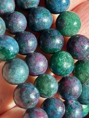 Ruby Emerald Kyanite Bead Bracelet Natural Crystal Gemstone 1pc