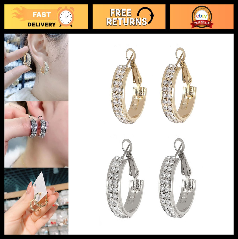 Lymphatic Drainage Slimming Hoop Earrings with Germanium & Cubic Zirconia – Gift