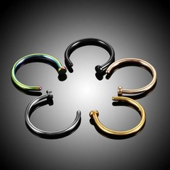 Nose Ring Screw Hoop Titanium D Shape Nostril Cartilage Stud 1 Pc