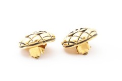 CHANEL Matelasse Earrings coco mark Accessory Gold Authentic