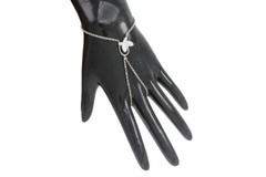 Round Simulated Diamond Butterfly Bracelet 14K White Gold Plated Sterling Silver