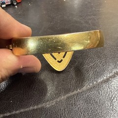 RARE GIVENCHY Triangular LOGO Goldtone Cuff BRACELET Vintage