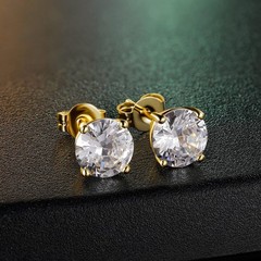 MDFUN Hypoallergenic CZ Stud Earrings Set for Women/Men,6 Pairs 18K Gold Plat…