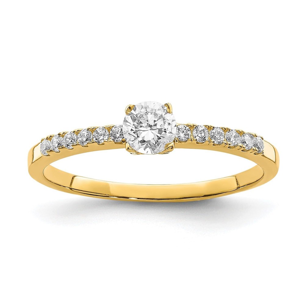 10k Real Yellow Solid Gold CZ Engagement Solitaire Ring (7)