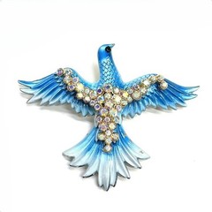 Enamel Rhinestone Peace Dove Brooch