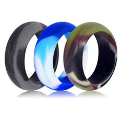 1/10 Pack Silicone Wedding Ring Men Women Flexible Sport Rubber Band Set Gift