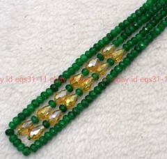 Wonderful Beatiful 4x6mm Multicolor Gemstone Round Beads Necklace 50”