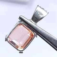 Natural Peach Sapphire 20.20 Ct IGL Emerald Cut 925 Solid Pendant IGL Gems 5JSP