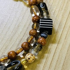 Signed Artisan Handmade Multi Strand Beaded Necklace Abstract Pendant Boho