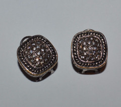 BASE METAL AND CLEAR CZ CUSTOM MADE EARRINGS