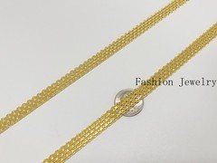 Solid 18K Yellow Gold Vintage Multi Layer Wide Necklace Chain 8mm 22in men/women