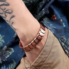 Men’s Copper Magnetic Bracelet Solid Copper Bangle Adjustable Jewelry Gifts