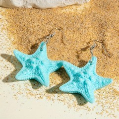5 Pairs Bohemian Resin Starfish Drop Earrings Ocean Style Beach Vacation Jewelry