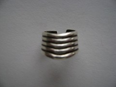 Sterling Silver 5 Solid Band Chevron Design Ear Cuff Earcuff New