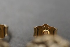 10K Solid Yellow Gold 0.5″ Lion Head CZ Stud Earring. Men Women Children