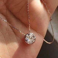 2 Ct Round Cut Simulated Diamond Women’s Charm Pendant In 14k Yellow Gold Plated