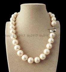 Genuine 14mm White South Sea Shell Pearl Round Beads Necklace 18” AAA