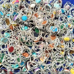 Trendy Chalcedony & Mix Gemstone Rings 925 Sterling Silver Plated Jewellery Lot