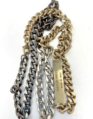 Emilio Pucci Cuban Link Chain Necklace Italy Y2K Gold Silver Color Designer Chic