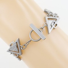 BOTTEGA VENETA Bracelet Bangle AUTH Silver 925 Vintage Rare triangle 19.5cm F/S
