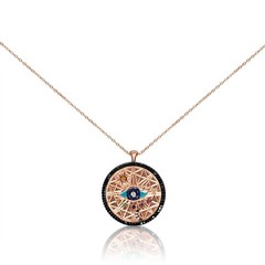 Sterling Silver 925 Evil Eye Universe Pendant Necklace Protection