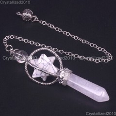 Natural Gemstones Merkaba Pendulum Healing Crystal Pointed Reiki Chakra Pendant