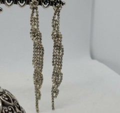 Chandelier Earrings Crystal Wedding Prom Bridal Party Pageant DANGLE 3.5 in