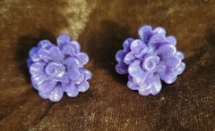 PRETTY VINTAGE PURPLE FLOWER🌸 EARRINGS POST FOR PIERCED EARS