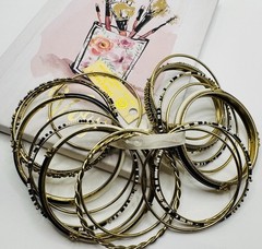 AMRITA SINGH Black/Ivory Bangle Bracelet Set New with Tags