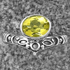 Boho Ornate Vintage Style Oxidized Gemstone Ring in 925 Silver for Women DGR1121