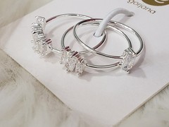 NEW SZ 6 GORJANA Amara Stackable Rings Set Of 3 PIECE white cubic zirconia