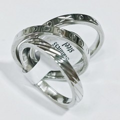 35Sets 105Pcs 3 in 1 Stackable Stainless Steel Rings Mixed Styles Unisex Jewelry