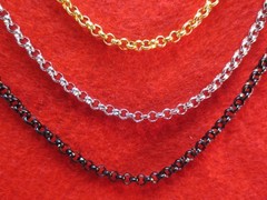 16″-44″ GOLD/SILVER/BLACK PLATED STAINLESS STEEL 4MM ROLO LINK-USA SELLER