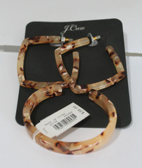 J CREW Square acetate Tortoise Square hoop earrings & Bracelet DUTY INCL.