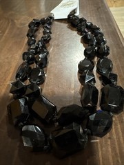 Apt. 9 Black Faceted Necklace Crystals & Square Beads