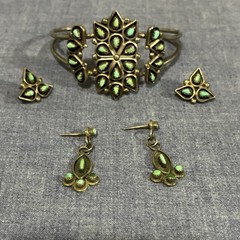 Navajo/Zuni bracelet and earrings antique purchased in New Mexico 1950s