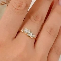 2 Ct Round Cut Simulated Diamond Heart Stunning Band Ring 14k Yellow Gold Plated