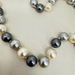 Croft & Barrow Faux Pearl Necklace & Bracelet Set Gray Silver Cream Long Beaded