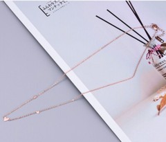 Rose Gold Plated Titanium Stainless Steel 3 Hearts Love Chain Necklace 16-18″